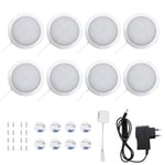 Lightsjoy Eclairage LED Cuisine Sous Meuble 8 Er Lampe De Placard Led Lumière Cuisine Sous Meuble Lumière Armoire Vitrine Spot Cuisine Pour Cabinet Penderie Entrée Couloir Toilette Blanc Chaud