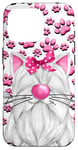 Coque pour iPhone 16 Pro Pink Paw Pattern Unique Watercolor Cat Art For Cat Mom