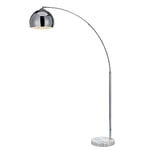 Lampadaire Arquer Arc Lampe De Sol Abat-jour Chrome Marbre Blanc VN-L00010-EU