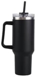 Home Black Handle Stainless Steel Travel Coffee Mug - 1180ml