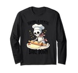 Funny Skeleton Baker Baking Lover Having A Mental Bake Down Long Sleeve T-Shirt