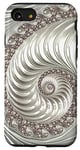 iPhone SE (2020) / 7 / 8 White Spiral Fractal Art Abstract Case