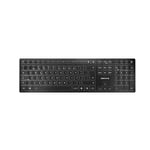 CHERRY KW 9100 Slim, Clavier Design sans Fil, Disposition Portugaise (QWERTY), Bluetooth ou 2,4 GHz au Choix, Touches Plates, Rechargeable, Noir-Gris