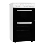 50cm Twin Cavity Electric Cooker In White, 4 Zone Plate Hob - SIA ETSA51W