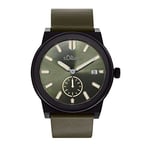 s.Oliver Montre Homme à Quartz analogique, avec Bracelet en Cuir, Vert, étanche à 5 Bar, Livré dans Une boîte Cadeau de Montres