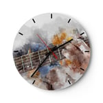 Horloge murale en verre 30x30cm Silencieuse guitare musique Wall Clock