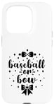 Coque pour iPhone 15 Pro Baseball or Bow Sexe Révéler Future Parent Papa Maman