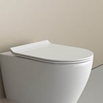 Couvercle / Lunette de WC plat Siège de WC Duroplast Couvercle frein de chute, 46,4x36,4x4,9cm, U2019