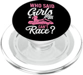 Go Kart Racing Girl Female Vintage Who Said Girls Can't PopSockets PopGrip for MagSafe