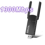 Card Wi-Fi Dongle RTL8812BU Dual Band 1300Mbps External Antenna Wifi Adapter