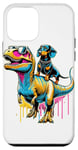 Coque pour iPhone 12 mini Pop Art Dinosaur T-Rex Dachshund Tyrannosaure Rex