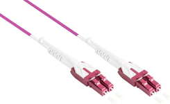 Câble Fibre Optique Om4 - Duplex - Mâle Lc Vers Lc - Uniboot - Multimode 50/125-1/10/40/100 Gigabit Ethernet - 1 M