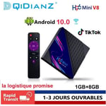 Boîtier Smart TV H96MINI V8 Android 10 RK3228A 1 go 8 go Wifi 2.4Ghz Google Play Youtube 4K lecteur multimédia décodeur