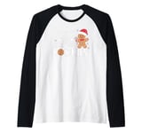 I Teach The Smartest Cookies Christmas Gingerbread Kids Boys Raglan Baseball Tee