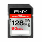 PNY High Performance 128GB SDXC Card Class 10 UHS-1 U3 Flash Memory Card Full HD