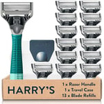 Harry's Razors for Men - Men's Razor + 13 Razor Blade Refills, 5 Blade Razors for Men, 13 Razor Head Refills