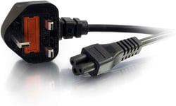 Cordon d'alimentation RU pour ordinateur portable (BS 1363 à IEC 60320 C5) de 1 M - Cables électriques (1 m, Male connector / Male connector, Prise d'alimentation type G, Coupleur C5, 250 V, Noir)