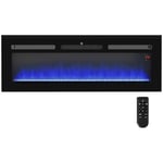 Modern 127cm Electric Fireplace – Wall Mounted & Recessed Warmth