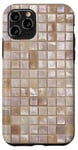 Coque pour iPhone 11 Pro Motif mosaïque beige crème Y2K ton neutre