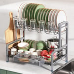 2  Tier  Dish  Drainer  Rack ,  Dish  Drainer  with  Drip  Tray ,  Stainless  St