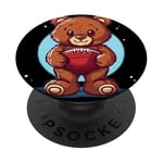 Joli costume d'ours en peluche de football PopSockets PopGrip Adhésif