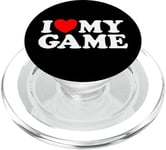 J'adore mon jeu Funny On Gamer Win Play Sport, fan de jeux vidéo PopSockets PopGrip pour MagSafe