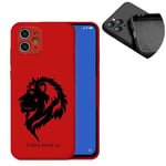 Coque rouge OPPO Reno 2Z lion noir jungle personnalisee