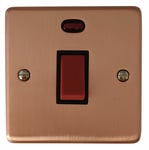 G&H CRG46B Standard Plate Rose Gold 45 Amp DP Cooker Switch & Neon Single Plate