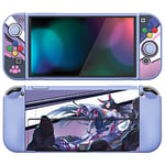 PlayVital ZealProtect Soft Protective Case for Nintendo Switch OLED, Flexible Protector Joycon Grip Cover for Switch OLED with Thumb Grip Caps & ABXY Direction Button Caps - Neko Mecha