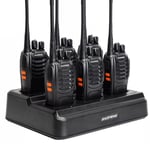 6 PCS BF-888S Two-way Radio Dual Band Walkie-Talkie + 6-Way Rapid Charging Base