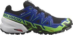 Salomon Unisex Spikecross 6 GORE-TEX Black/Surf The Web/Green Gecko, 47 1/3