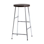 HAY Cornet bar stool 65 cm Smoked oiled oak-chrome