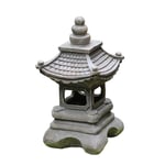 JJAIR Outdoor Japanese Style Solar Zen Garden Lights, Lantern Pagoda Light Solar Garden Lamp Statue Farmhousebalcony Creative Decoration Lamp -6.7 * 14Inch