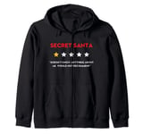 Funny Secret Santa One Star Rating Office Christmas Party Zip Hoodie