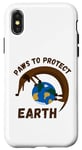 Coque pour iPhone X/XS Funny Dog Earth Day Save The Planet Paws To Protect Earth Day