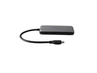 Deltaco Usbc-Hub204, Usb Type-C, Usb Type-C, 5000 Mbit/S, Grå, 100 W, Rund Kabel