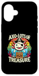 Coque pour iPhone 16 Costume de pirate au trésor d'axolotl fantaisiste