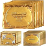 24K Gold Bio Collagen Crystal 5 Set Face Mask Sheet + under Eye Patches + Lip Ca