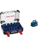 Bosch Professional Coffrets 14 de scies trépans Expert Tough Material (pour Bois avec métal, Ø 20-76 mm) & Bosch Professional 18V System Multi-chargeur rapide GAL 18V6-80 (avec L-BOXX-Adapter)