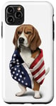 Coque pour iPhone 11 Pro Max Beagle Dog Patriot Wrap dans le drapeau des USA American Spirit