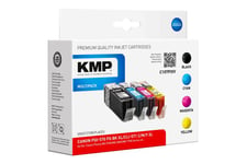 KMP MULTIPACK C107PIXV - 4 pakker - Højtydende - sort, gul, cyan, magenta - kompatibel - blækpatron (alternativ til: Canon 0318C001, Canon 0332C001, Canon 0333C001, Canon 0334C001, Canon CLI-571CXL, Canon CLI-571MXL, Canon CLI-571YXL, Canon PGI-570PGBKXL)