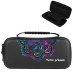 Etui pochette Switch LITE noir personnalisee prenom mandala fluo