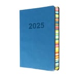 Collins Edge Rainbow 2025 Diary - A5 Day to Page Planner (with Appointments) - Light Blue - (ED151.U57-25) - Daily Planner with Soft Touch Covers and Coloured Page Edges