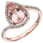 Elements Gold GR563P 54 9ct Rose Gold Large Morganite Jewellery