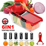 6in1 Mandoline Slicer Julienne Cutter Fruit Vegetable Chopper Peeler Grater Tool