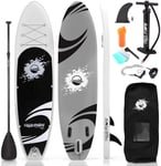 Serenelife Paddle Gonflable (6” d'épaisseur) avec Accessoires Sup et Sac de Transport, Sup Gonflable avec Large Posture, contrôle du Surf et Pont antidérapant, Planche de Surf pour Jeunes et Adultes