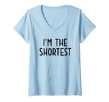 Womens I'm The Shortest Funny White Lie Party Idea V-Neck T-Shirt