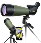 20-60X80 Longue Vue-Lunette D'Observation Pour Tir À La Cible Chasse Observation D'Oiseaux Paysage Animalier (Avec Support De Téléphone+Support Slr Compatible Avec Nikon)