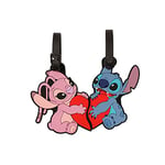 Peers Hardy - Disney Lilo and Stitch Blue, Pink and Red 2 Piece Luggage Tag Set