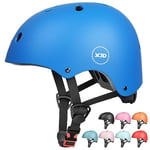 Casque de Vélo pour Enfants Casque Réglable de Skateboard Anti-Choc Protection pour Cyclisme Skate Trottinette pour Filles Garçons 3-13 Ans (Bleu, M(54-59cm))